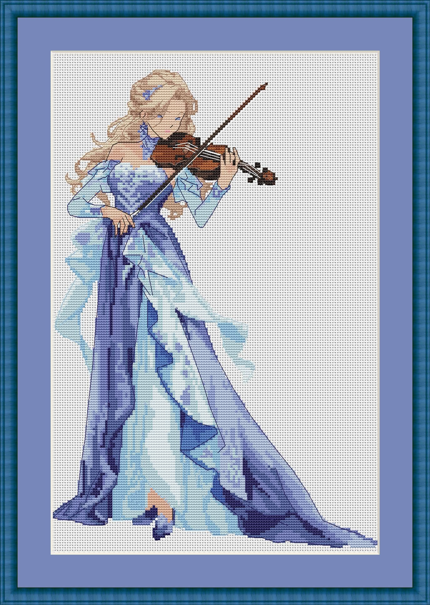 Ballroom Dress Cross Stitch Pattern Digital PDF, XSD Chart Art Design