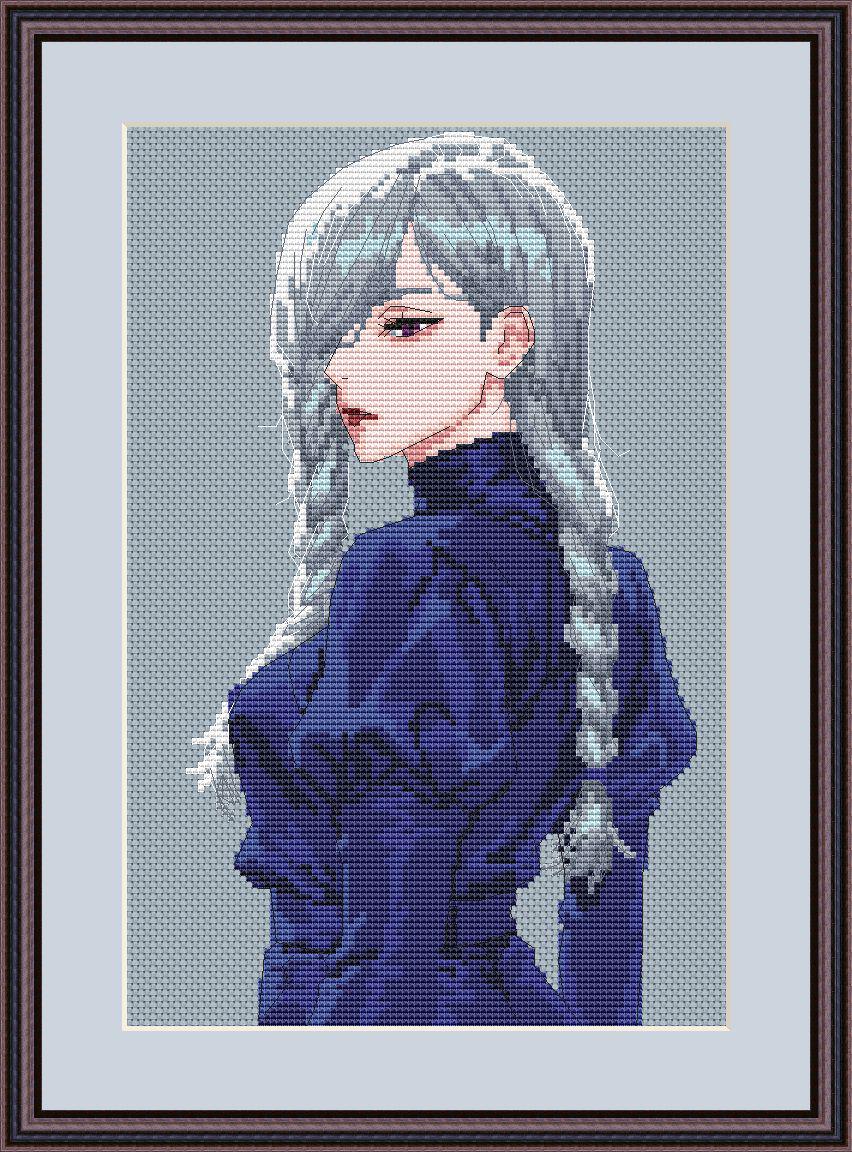 Anime Cross Stitch Pattern MeiMei JJK Digital PDF,XSD Chart Fan Art Design
