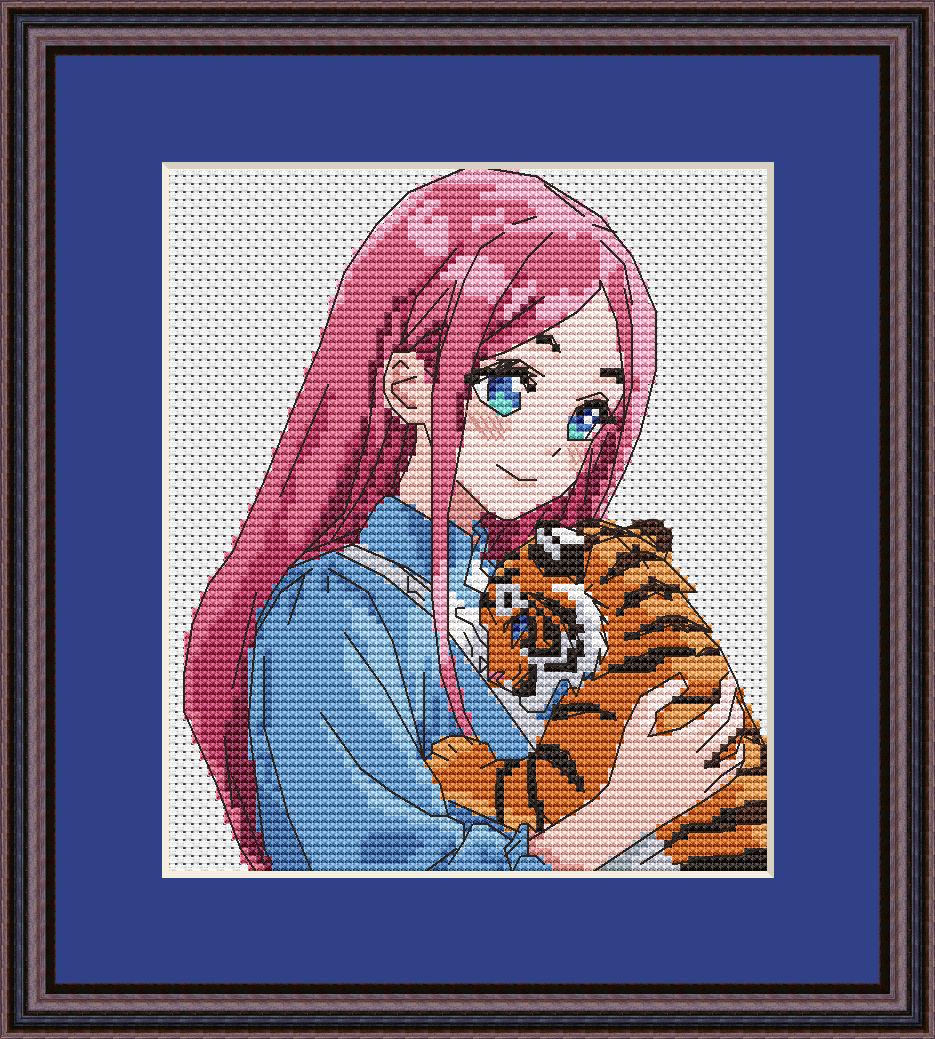 Anime Cross Stitch Pattern Nina Digital PDF,XSD Chart Fan Art Design