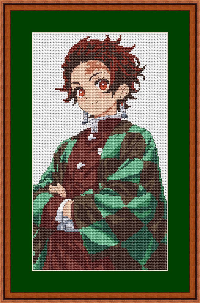 Anime Cross Stitch Pattern Tanjiro Digital PDF,XSD Chart Fan Art Design