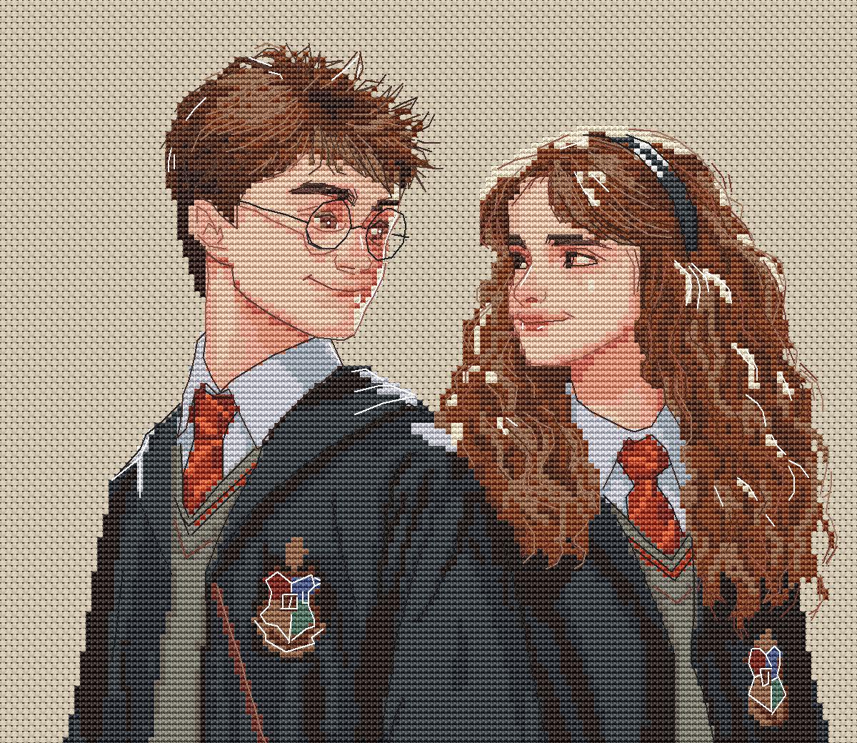 Cross Stitch Pattern Harry/Hermion Digital PDF Chart Fan Art