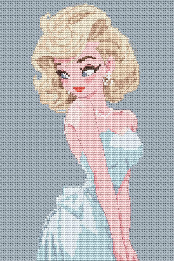 Cross Stitch Pattern M Monroe Digital PDF,XSD Chart Fan Art Design