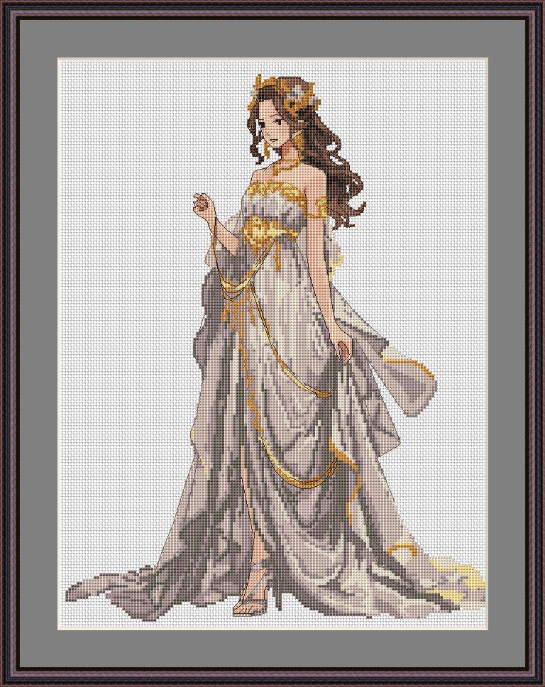Ballroom Dress Cross Stitch Pattern Digital PDF, XSD Chart Art Design