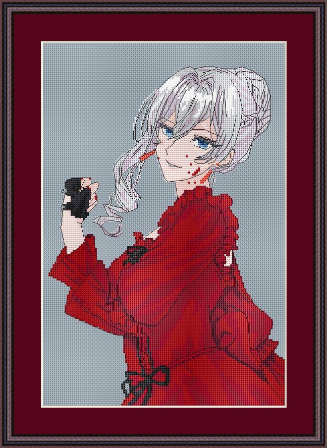 Anime Cross Stitch Pattern Skarlet el Vandimion Digital PDF,XSD Chart Fan Art Design