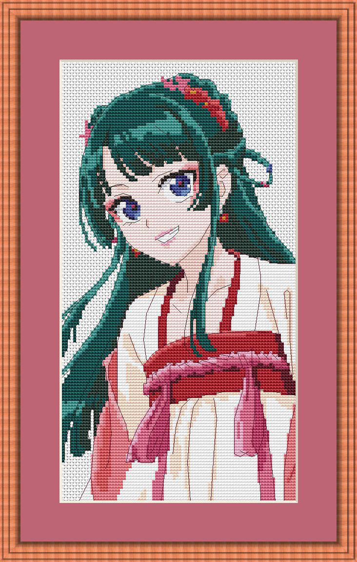 Anime Girl Cross Stitch Pattern Mao Mao Digital PDF Fan Art Design