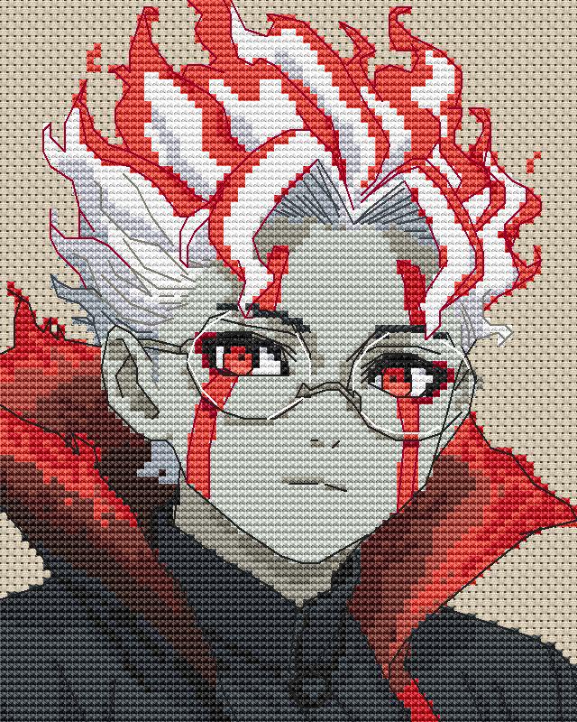 Anime Boy Cross Stitch Pattern Digital PDF,XSD Chart Fan Art Design