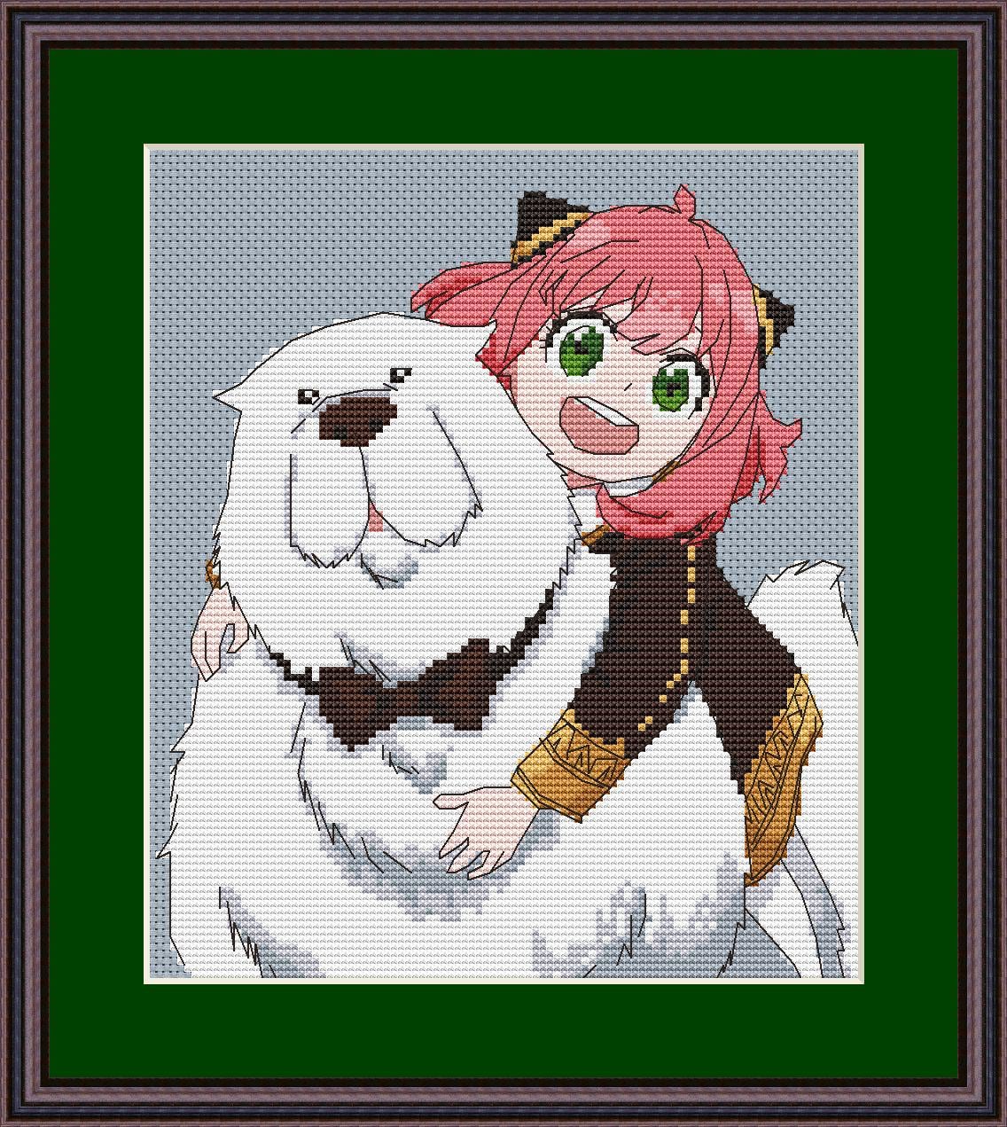Anime Cross Stitch Pattern Anya F Digital PDF,XSD Chart Fan Art Design