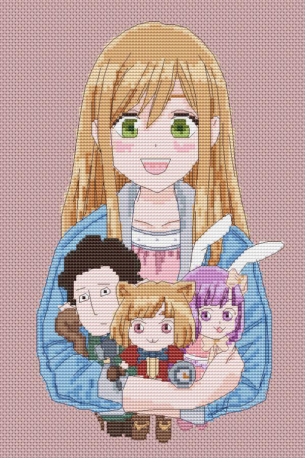 Anime Cross Stitch Pattern Love Yamada 999 lvl Digital PDF, XSD Fan Art