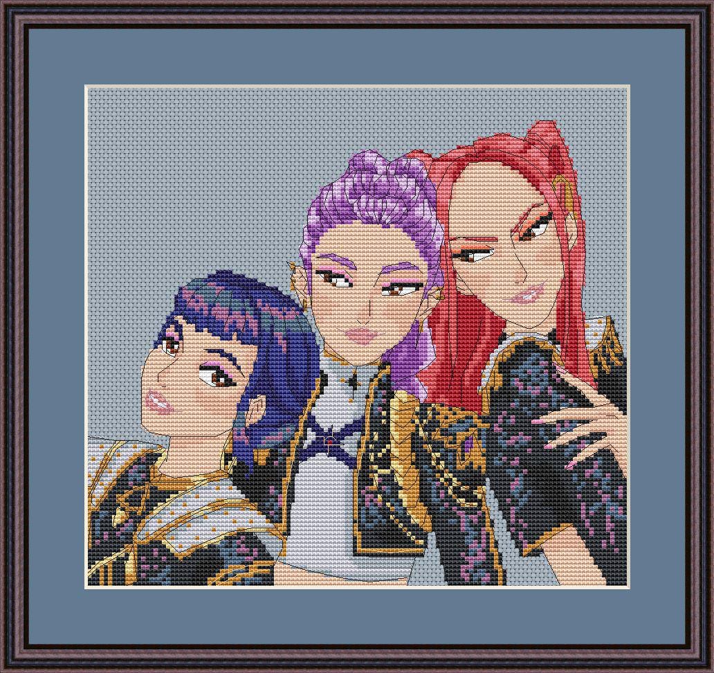 Anime Cross Stitch Pattern Digital PDF, XSD Chart Ru,Mi,Zo Fan Art Design