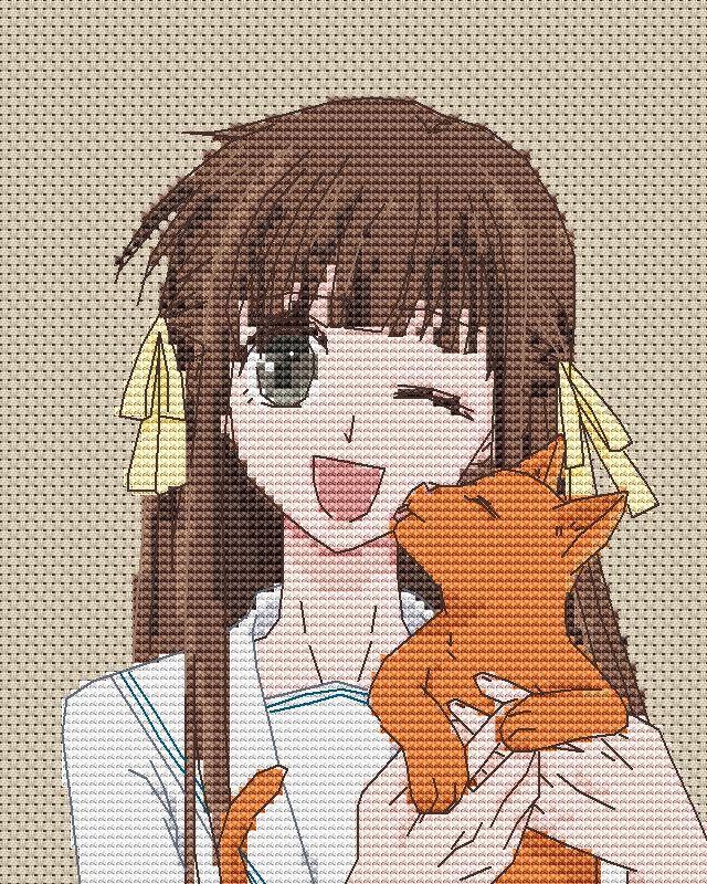 Anime Cross Stitch Pattern Honda T Digital PDF Chart Manga Fan Art