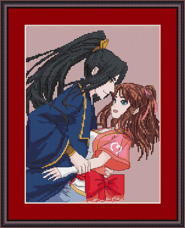 Anime Dounhua Couple Cross Stitch Pattern Digital PDF, XSD Chart Fan Art Design