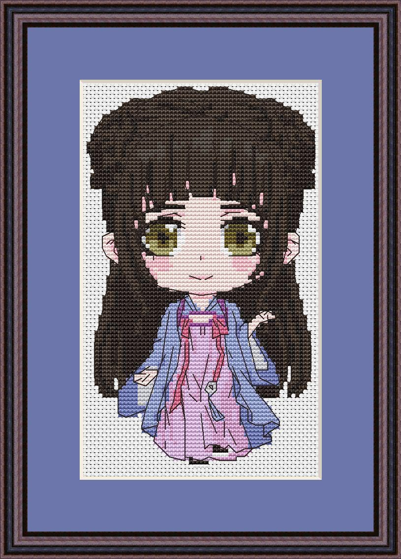 Anime Girl Yanli J Cross Stitch Pattern Digital PDF,XSD Chart Fan Art Design