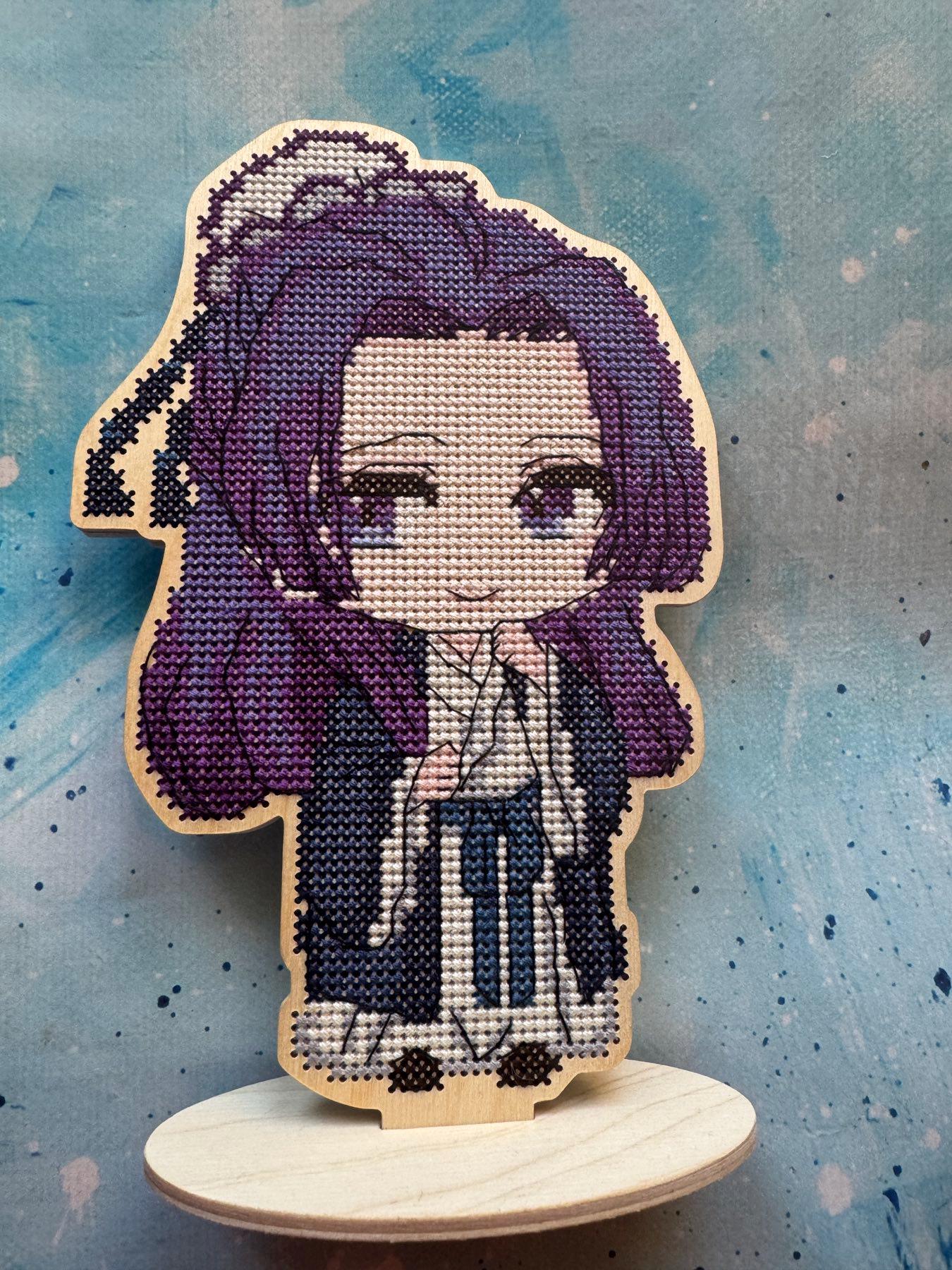Handmade Anime Wooden Figure with Cross Stitch The Apothecary diaries Jinshi
