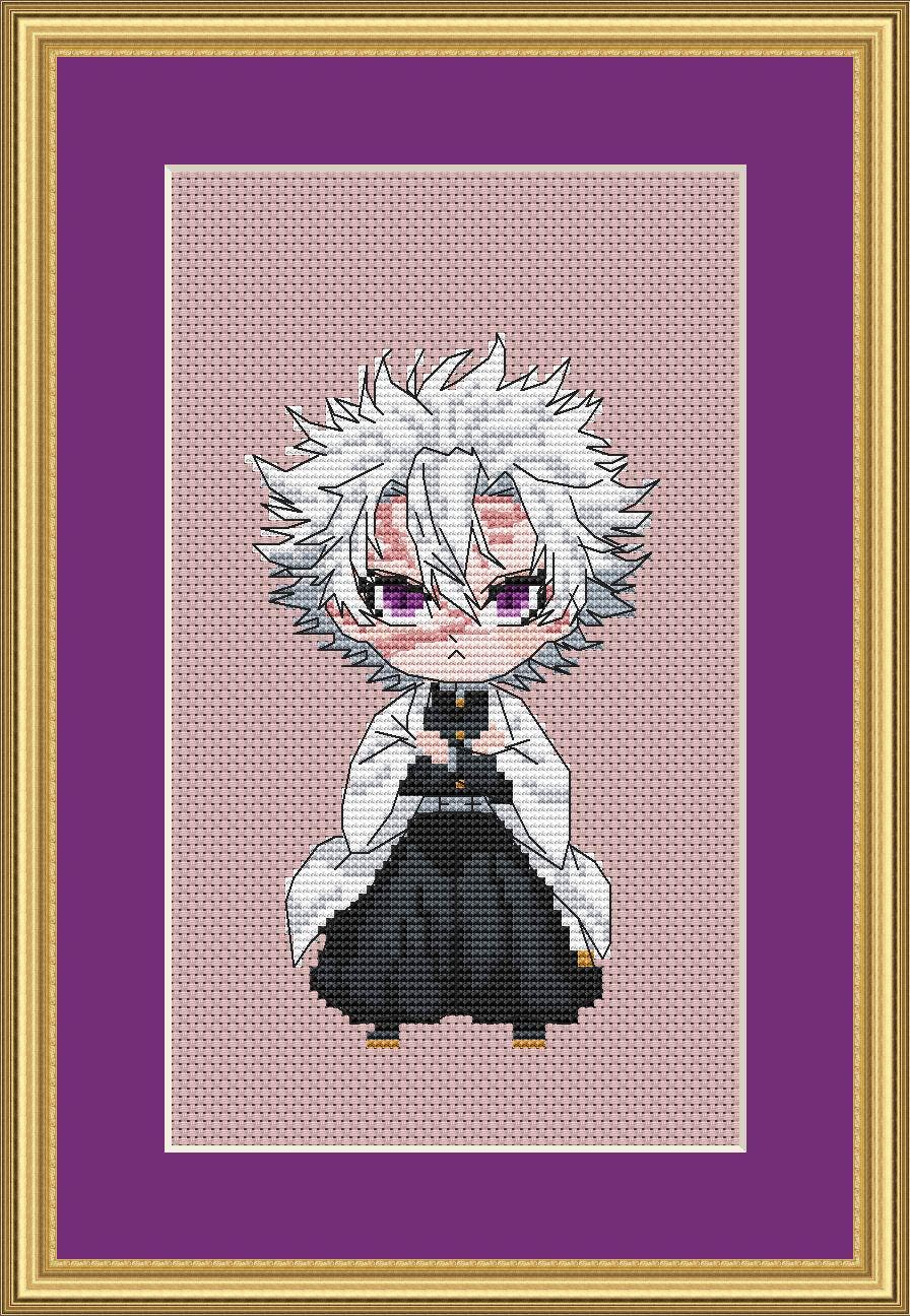 Anime Cross Stitch Pattern Sanemi Sh Digital PDF,XSD Chart Fan Art Design