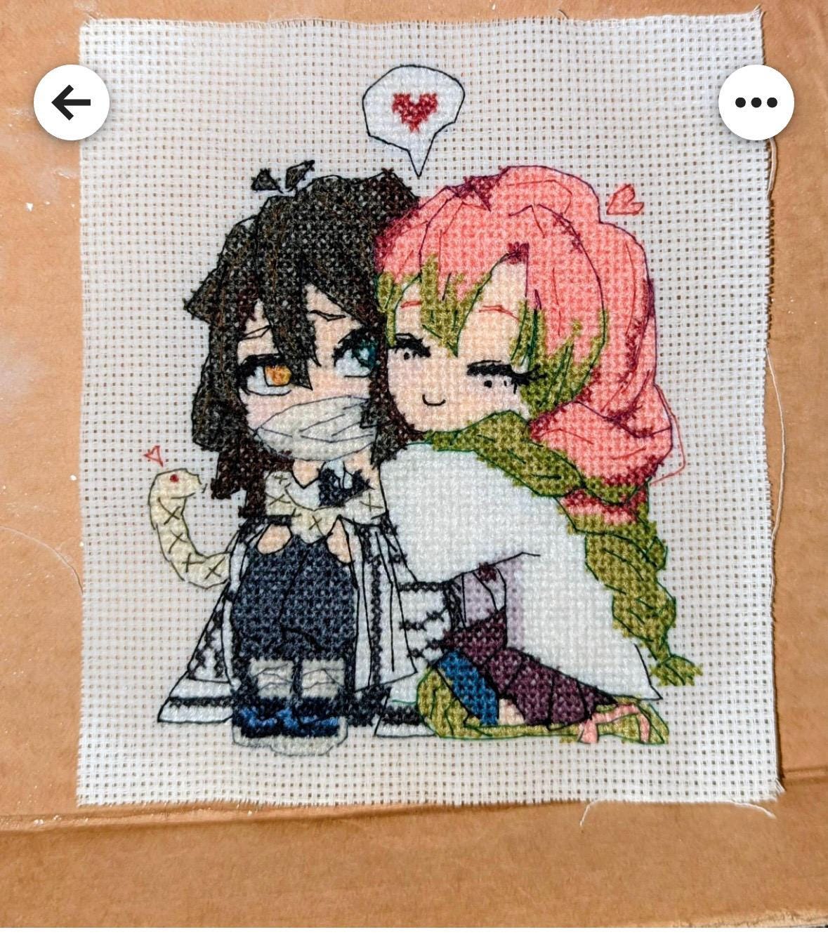 Anime Cross Stitch Pattern Iguro/Mitsuri Digital PDF Chart Fan Art Design