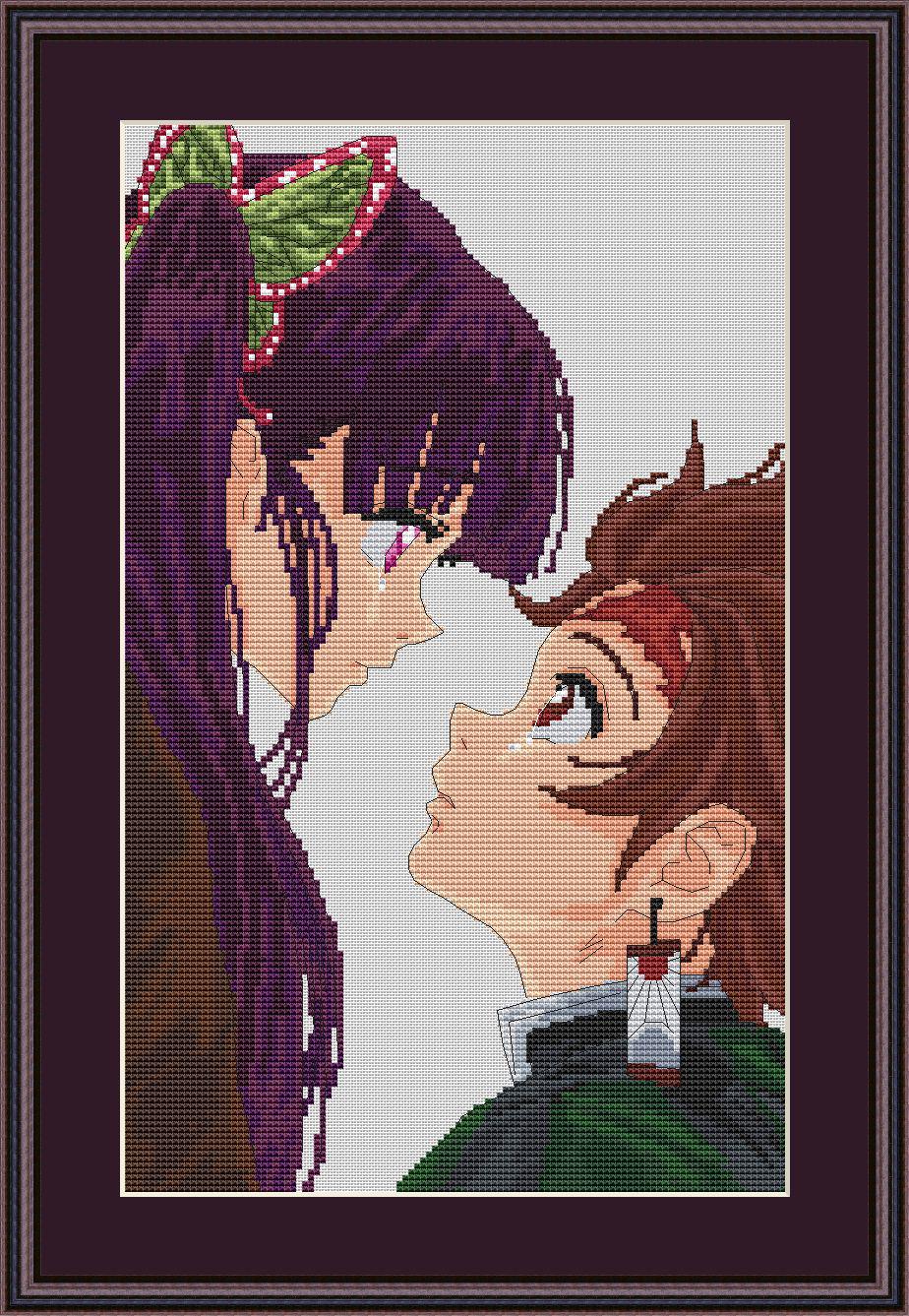 Anime Cross Stitch Pattern Kanao/Tanjiru Digital PDF,XSD Chart Fan Art Design
