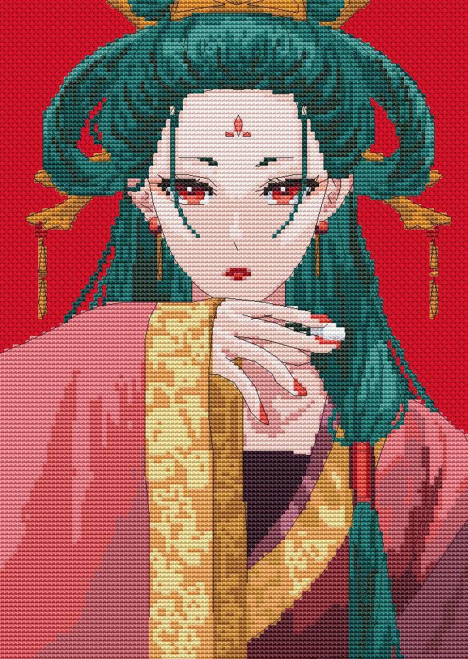 Anime Cross Stitch Pattern Fengxian Digital PDF Chart Fan Art Design