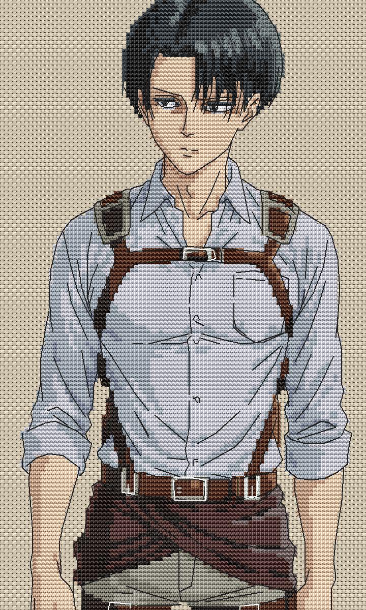 Anime Cross Stitch Pattern Levi Digital PDF Chart Fan Art Design