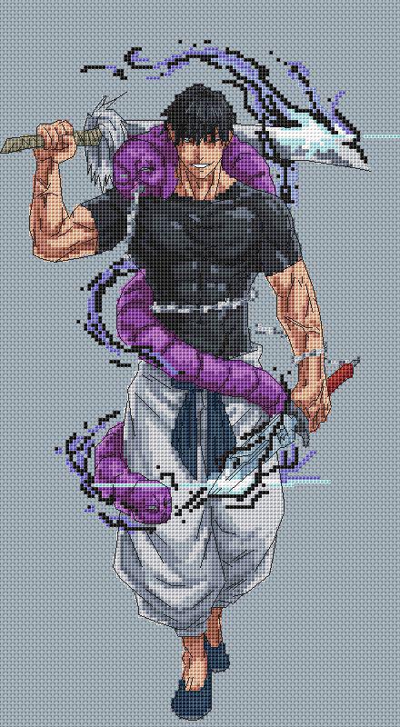 Anime Boy Cross Stitch Pattern Touji F Digital PDF,XSD Chart Fan Art Design