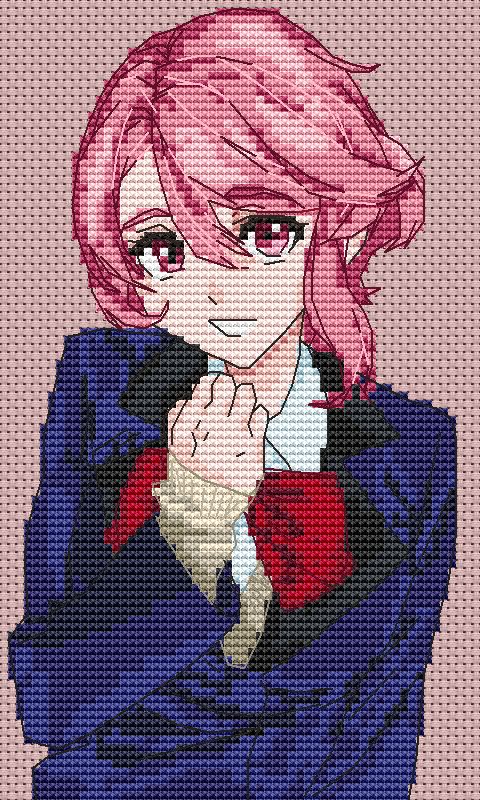 Anime Girl Cross Stitch Pattern Aira Digital PDF Fan Art Design