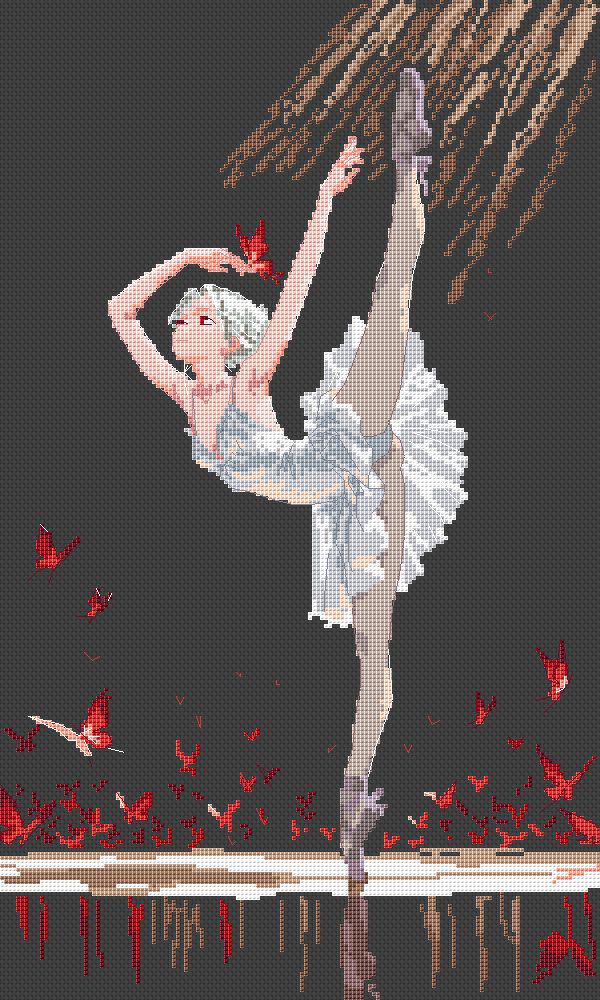 Ballerina Cross Stitch Pattern Digital PDF,XSD Chart Art Design