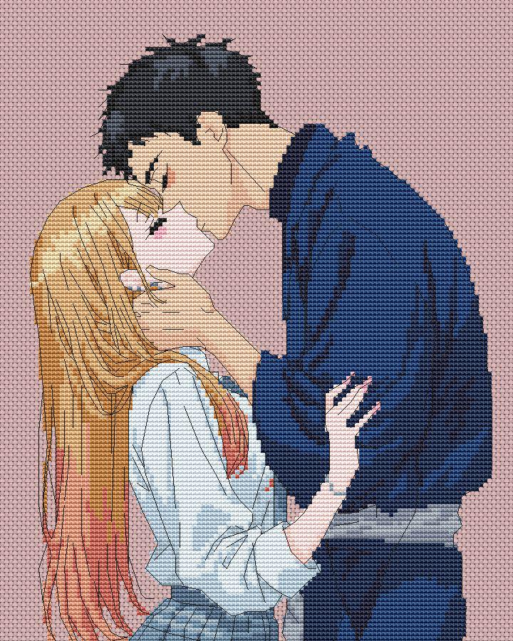 Anime Marin and Gojo Cross Stitch Pattern Digital PDF, XSD Chart Fan Art Design