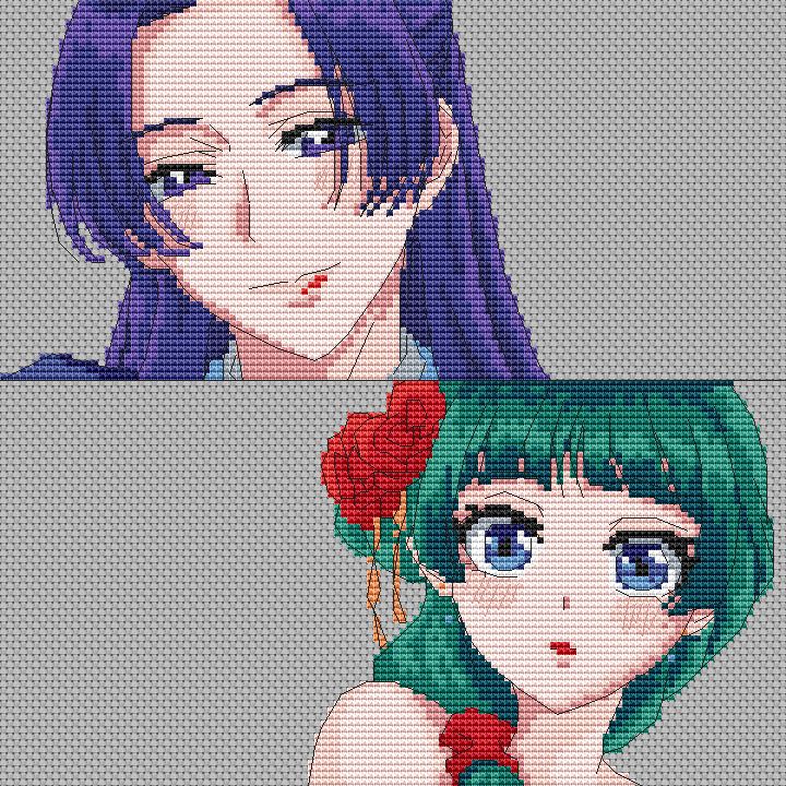 Anime Cross Stitch Pattern Mao Mao/Jinshi Digital PDF Chart Fan Art Design