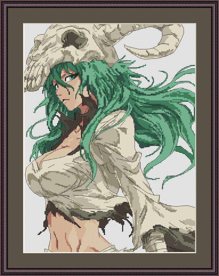 Modèle de point de croix Anime Neliel PDF numérique, grille XSD Manga Fan Art
