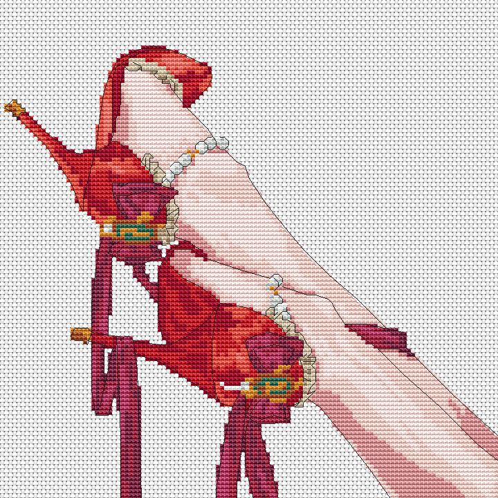 Cross Stitch Pattern Red Shoes Digital PDF, XSD Chart Art Design