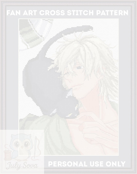 Modèle de point de croix Anime Urohara numérique PDF, tableau XSD Fan art Manga