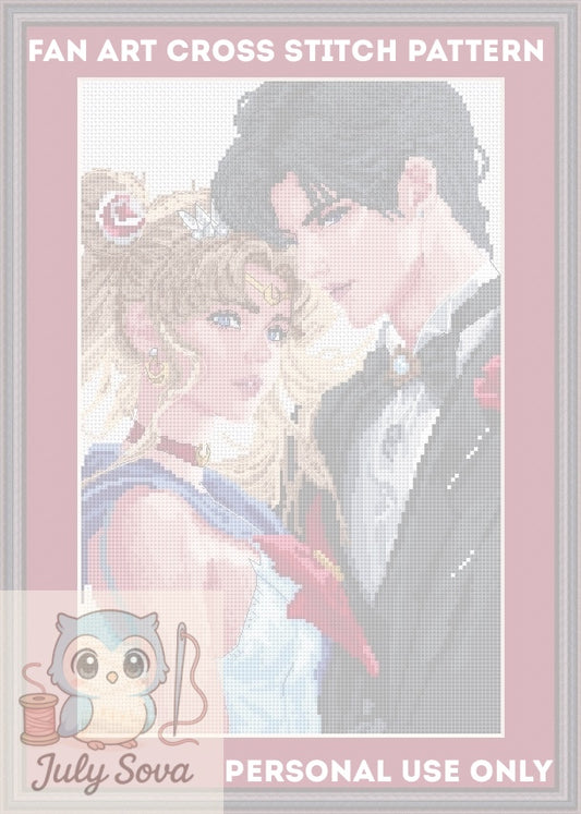 Patron de point de croix Anime SM PDF numérique, grille XSD Manga Fan Art