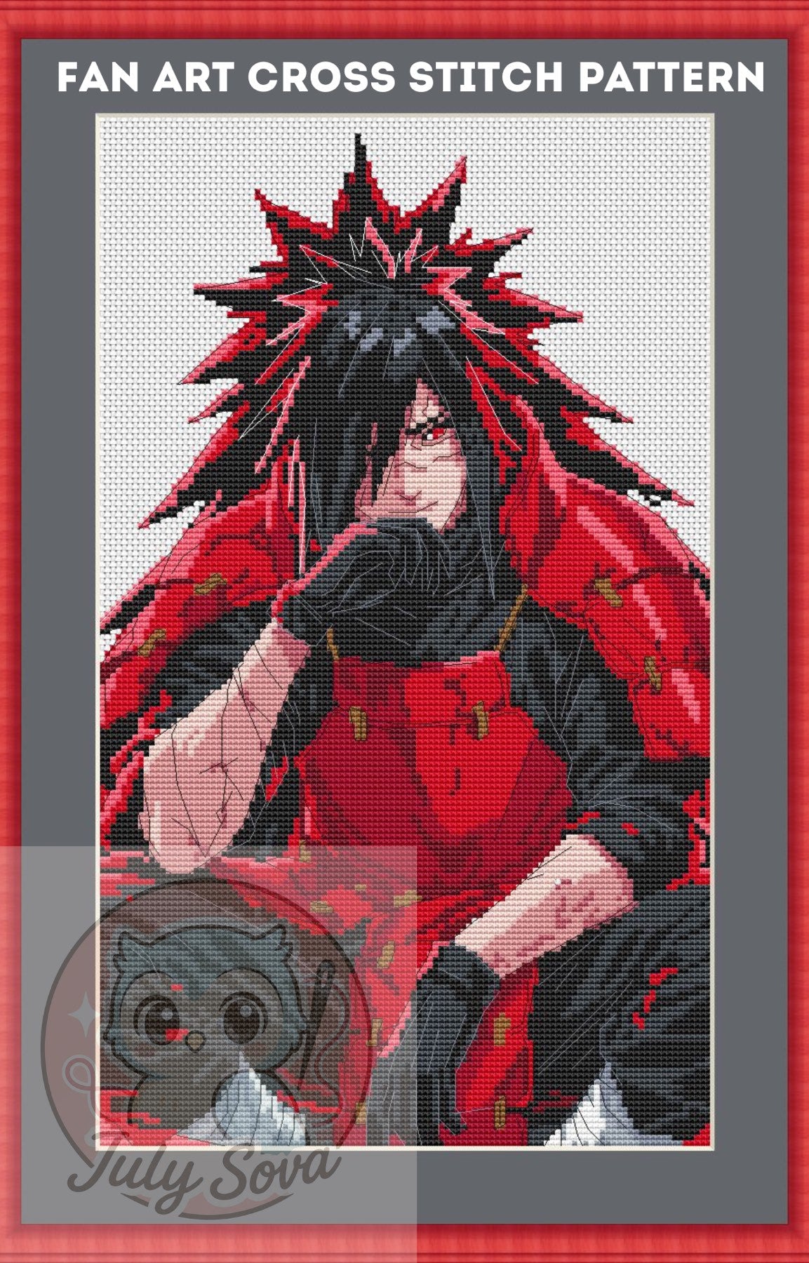 Anime Cross Stitch Pattern Madara Digital PDF,XSD Chart Manga Fan Art