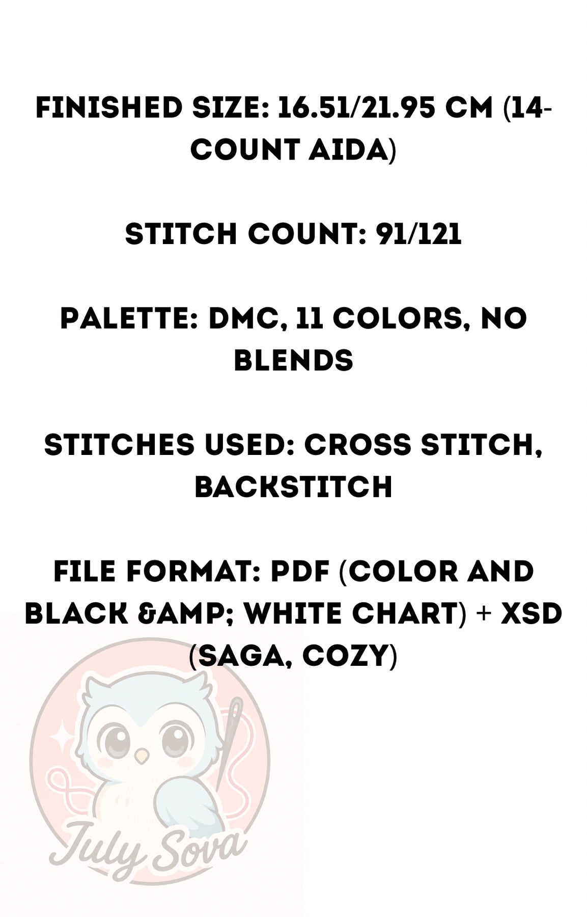 Cross Stitch Pattern Olgami Digital PDF, XSD Chart Art Design