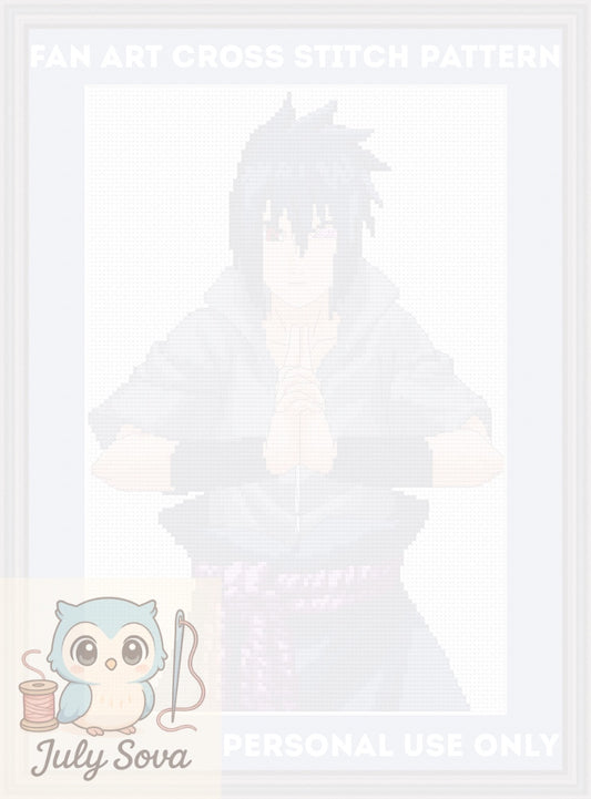 Anime Boy Patron Point de Croix Numérique PDF, Grille XSD Manga Fan Art