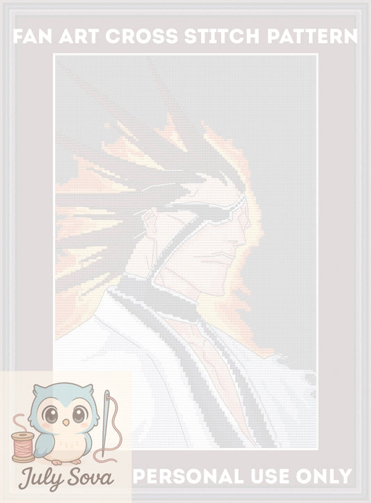 Patron de point de croix anime Zaraki PDF numérique, tableau XSD Manga Fan Art