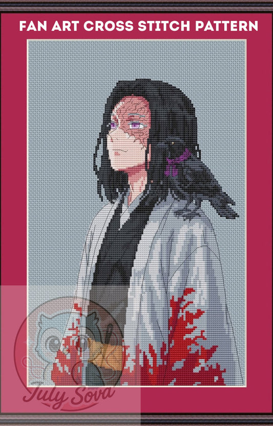 Anime Motif pour Point de Croix Tanjirō, Fichier Numérique PDF, Grille XSD, Dessin Fan Art