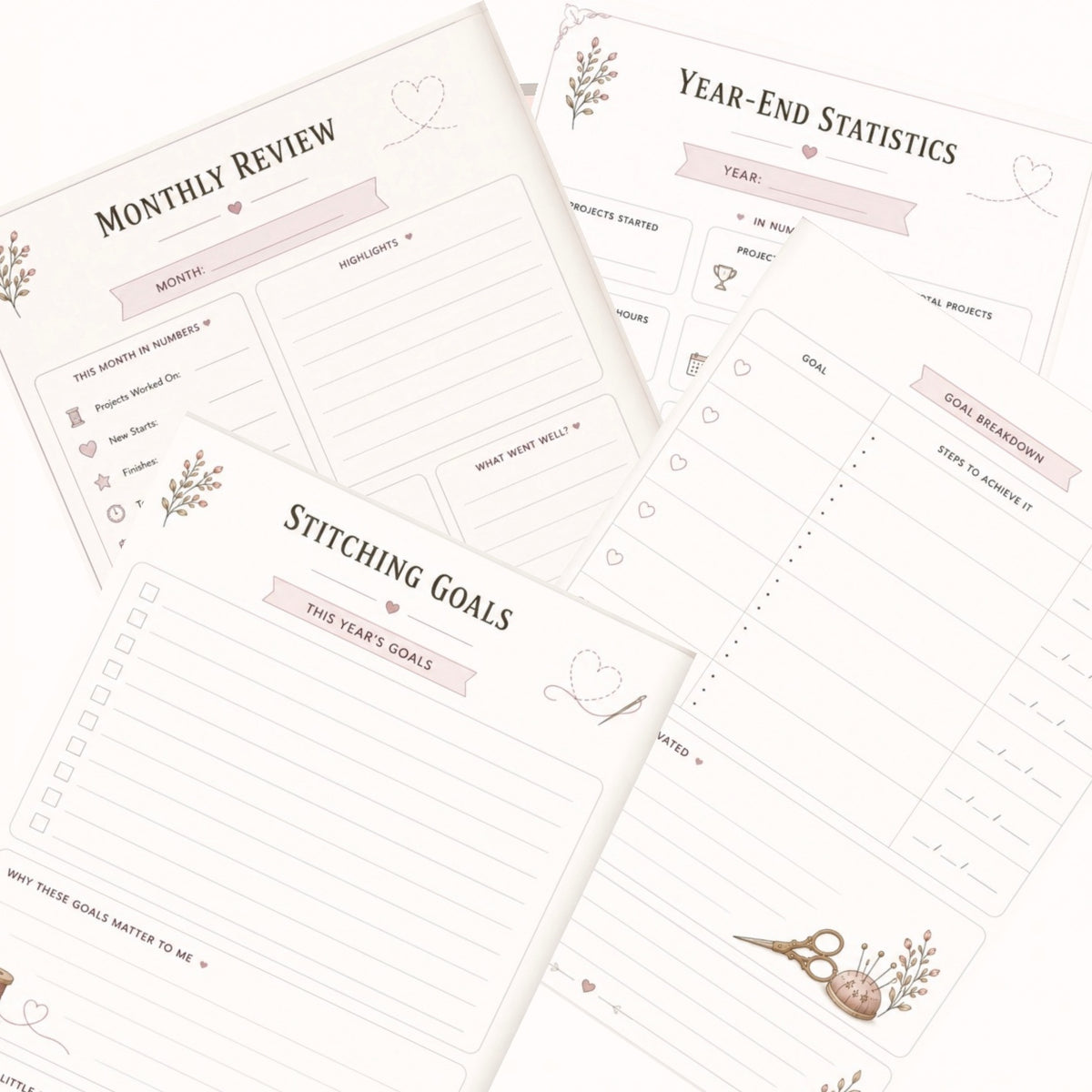 Cross Stitch Planner Printable | Embroidery Journal PDF | Stitching Project Planner | Floss Inventory | Needlework Planner