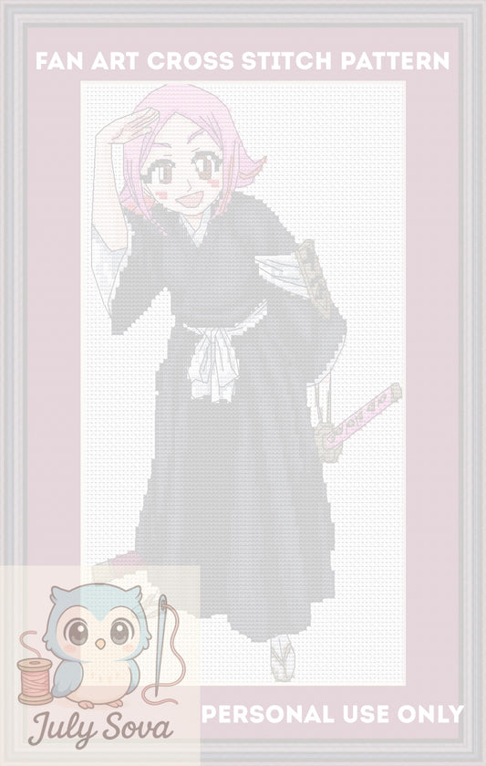 Modèle de point de croix Anime Yachiru PDF numérique, tableau XSD Fan art Manga