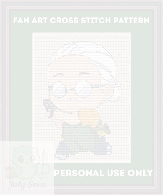 Diagramme numérique PDF du motif de point de croix Taro de l'anime, art de fan de manga