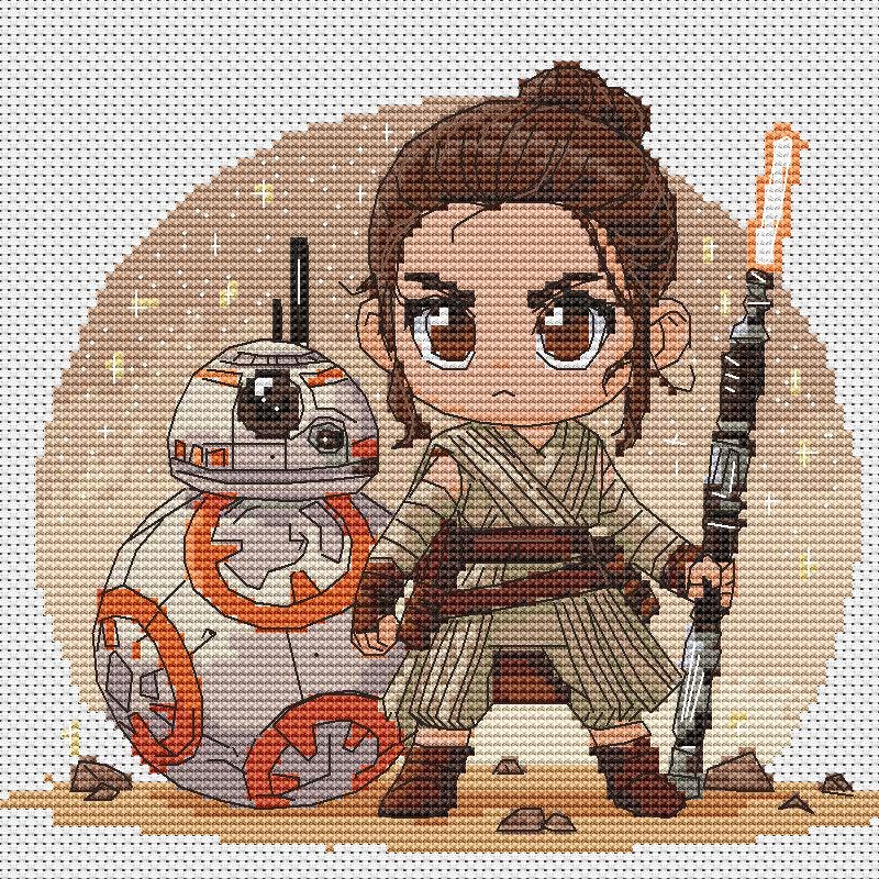 Cross Stitch Pattern Rey Skyw Digital PDF,XSD Chart Fan Art