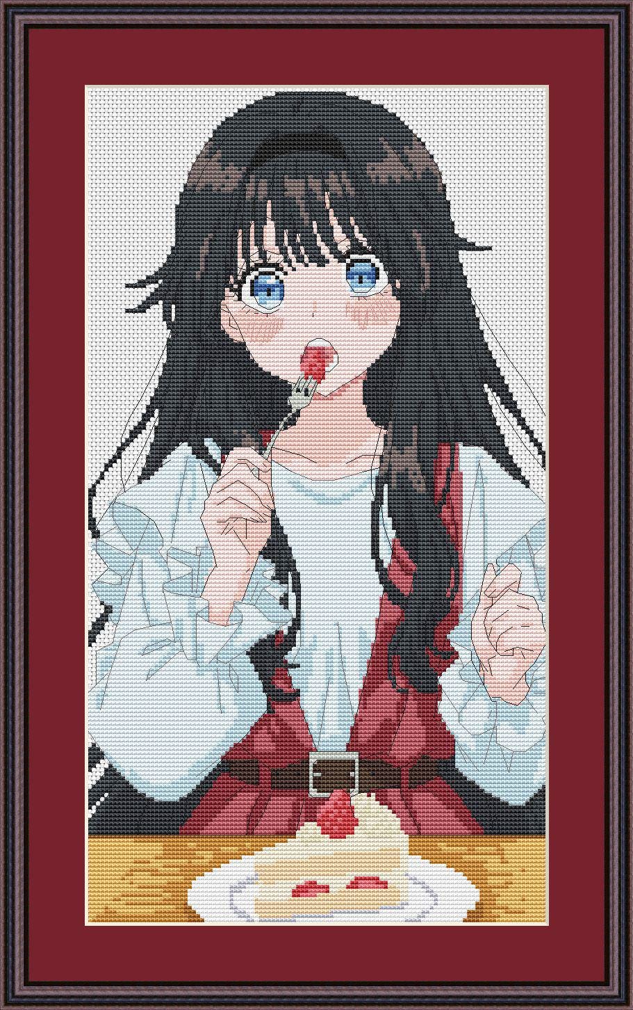 Anime Cross Stitch Pattern Kaoruko Waguri Digital PDF,XSD Fan Art Design