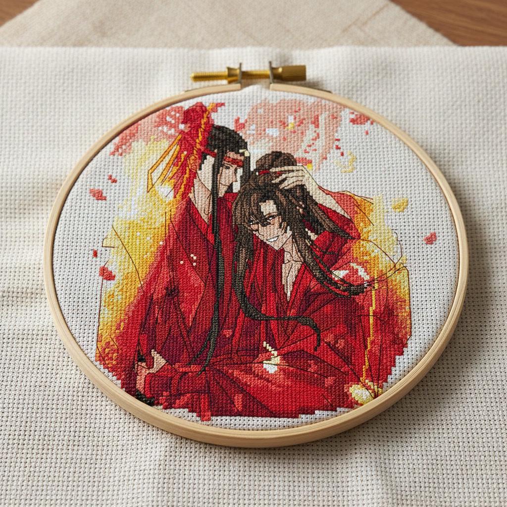 Anime Cross Stitch Pattern Wei Wuxian/Lan G Digital PDF,XSD Chart Fan Art
