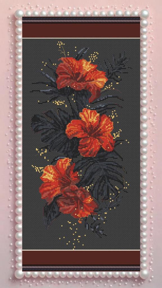 Cross Stitch Pattern Fantasy Flowers Digital PDF, XSD Chart Art Design