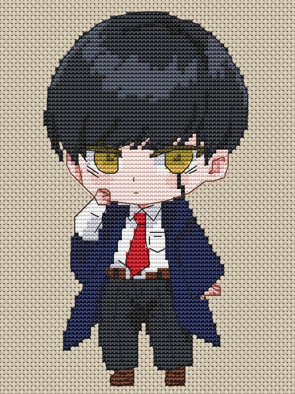 Anime Boy Cross Stitch Pattern  Digital PDF, XSD Chart  Manga Fan Art Design