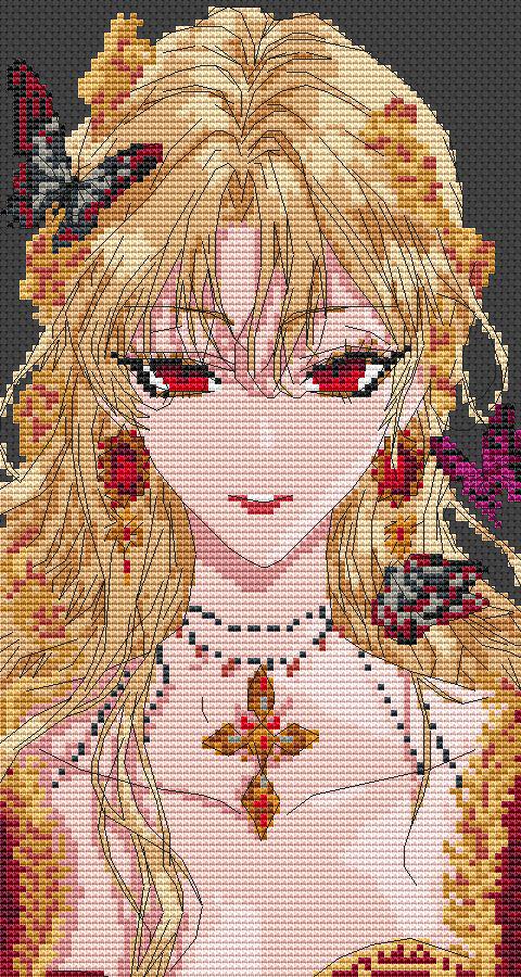 Cross Stitch Pattern Roxana Digital PDF, XSD Chart Manhwa Design