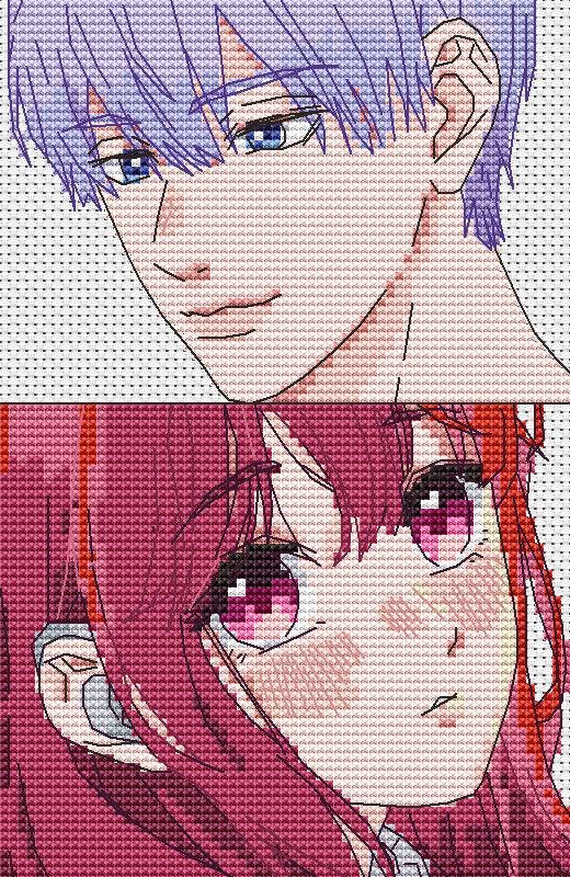 Anime Cross Stitch Pattern A sing of Aff Digital PDF Fan Art Design