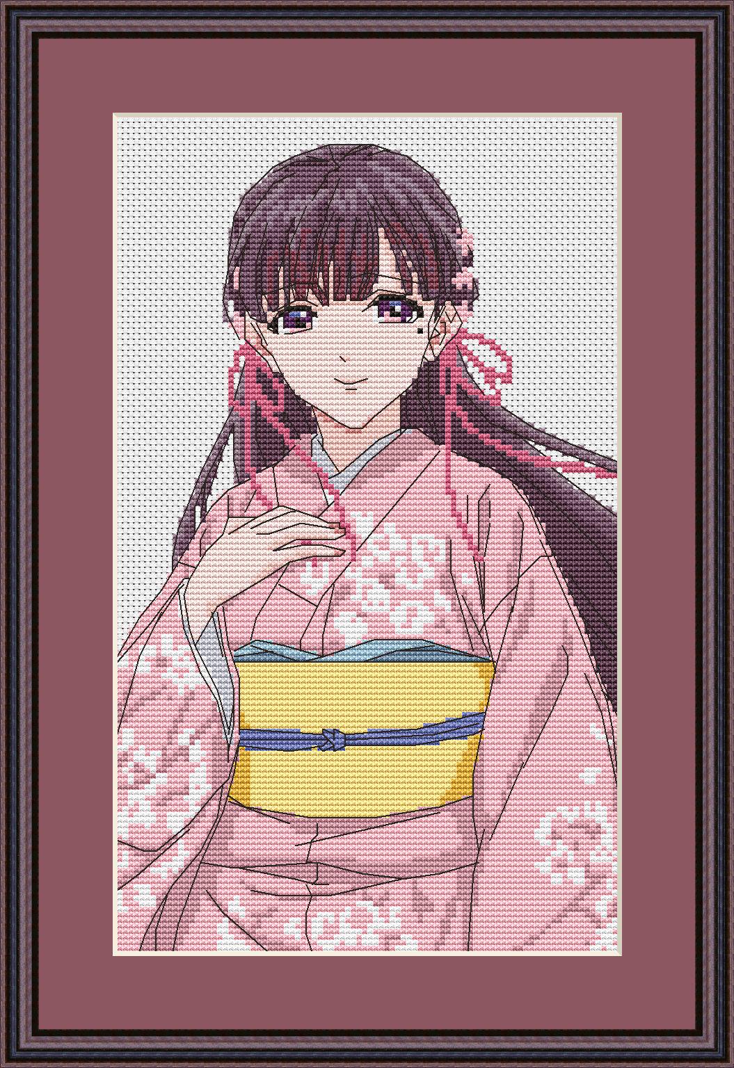 Anime Cross Stitch Pattern Miyo S Digital PDF,XSD Chart Fan Art Design
