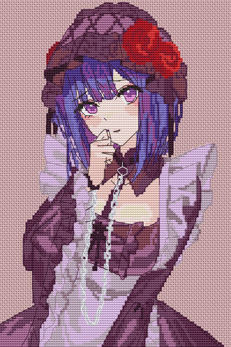 Anime Girl Cosplei Marin Cross Stitch Pattern  Digital PDF, XSD Chart Fan Art Design