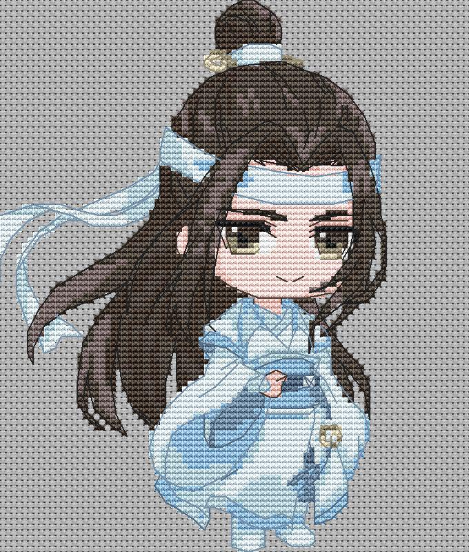 Anime Cross Stitch Pattern Digital PDF Chart Fan Art Design