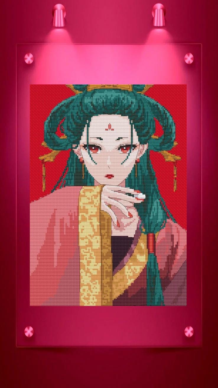 Anime Cross Stitch Pattern Fengxian Digital PDF Chart Fan Art Design